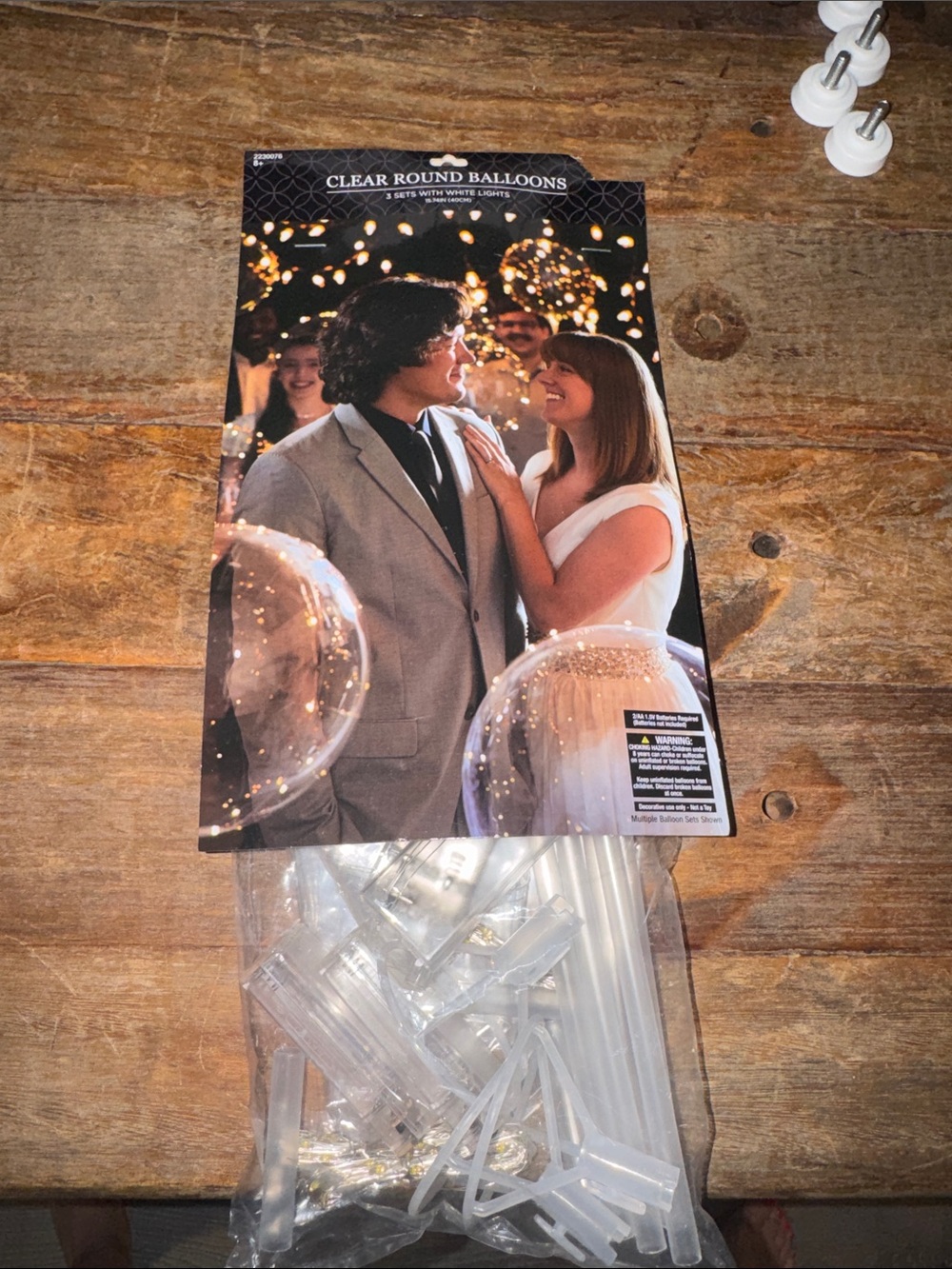 Clear Round Balloons with White Lights - Party Decor